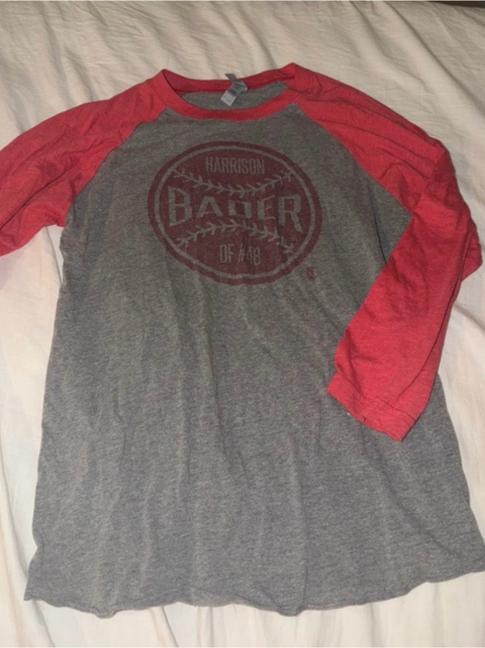 next Gray & Red Raglan Long Sleeve Baseball Tee